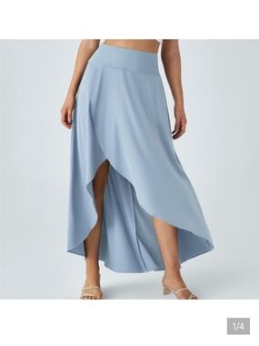 HALARA Powder Blue High-Low Wrap Maxi Skirt Size Xl
